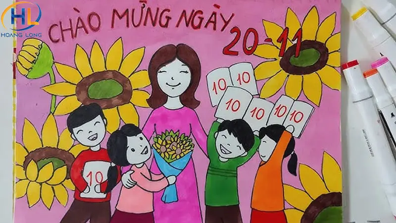 TOP 10+ chủ đề tranh vẽ 20/11 đơn giản, đẹp và ý nghĩa tri ân thầy cô