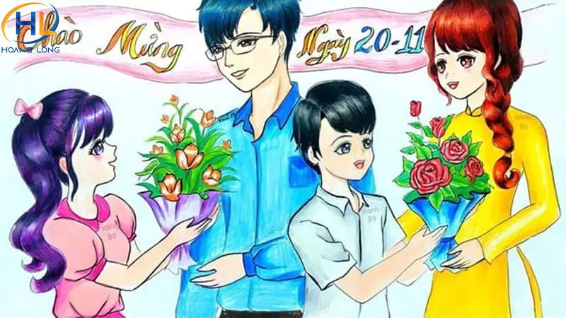 TOP 10+ chủ đề tranh vẽ 20/11 đơn giản, đẹp và ý nghĩa tri ân thầy cô