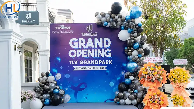 Backdrop khai trương đẹp: Mẫu, kích thước và nội dung cần có 78 Cách thiết kế backdrop khai trương đẹp