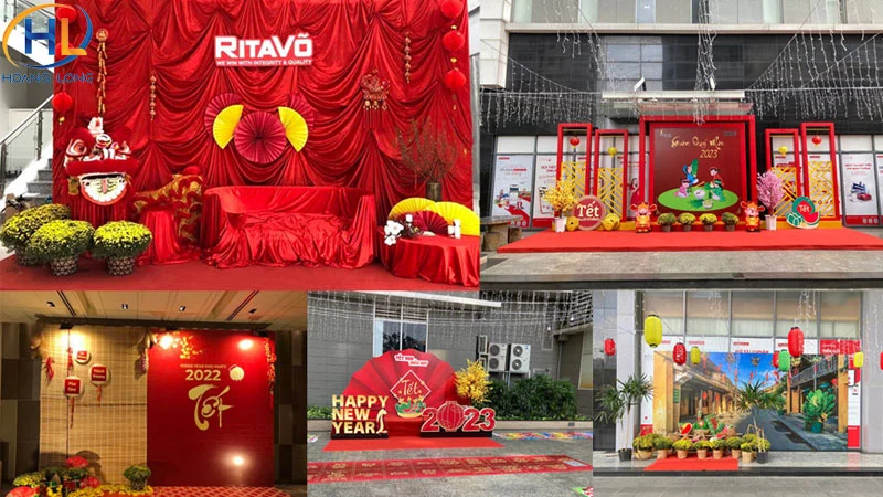 Cách thiết kế backdrop tất niên đẹp